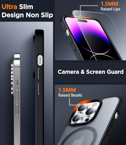 SPIDERCASE Magnetic for iPhone 14 Pro Max Case, Black - color: Black, size: Iphone 14 Pro Max 6.7''