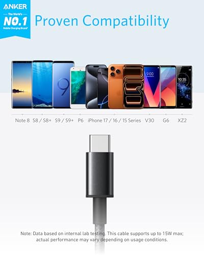 Anker USB A to USB C Cable, USB to USB C Cable (2-Pack, 6 ft, Black) - color: Black, size: 6ft