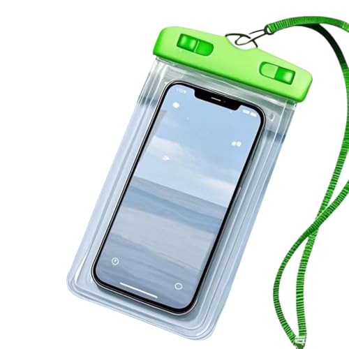 Waterproof Phone Pouch – Touchable Dry Bag for Swimming, Rafting, Diving – Floating Case for Takeaway Rider, Delivery Driver, Kayak, Boat – Universal 7.0" (Green) - color: Green