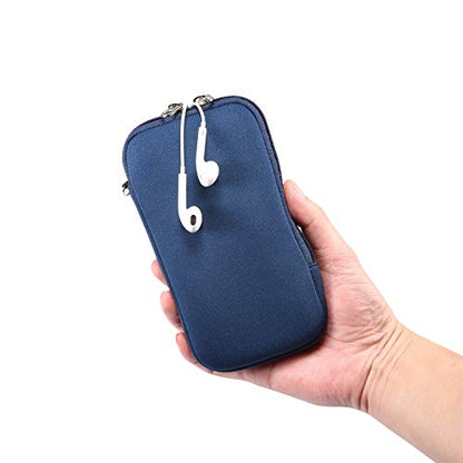 Neoprene Cell Phone Sleeve Zipper Phone Pouch Case for Samsung Galaxy S26 Ultra S25 Ultra S24 Ultra S23 Ultra A17 A16 A26 A36 A56 A15 A25 A35 A55 A14 A13 A07 A06 A05 A04 A03s, iPhone 16 Pro Max (Blue) - color: Blue