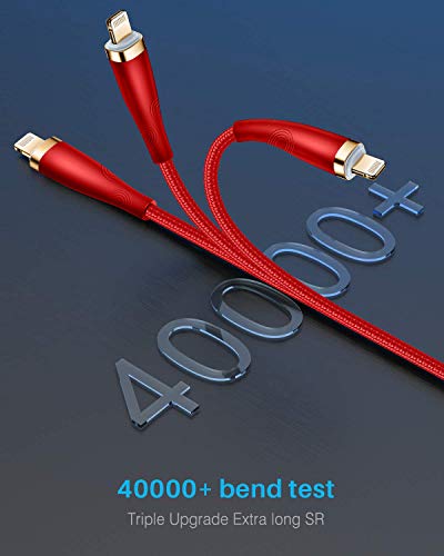 Lightning Cable [MFi Certified] - iPhone Charger [3Pack 6ft] Nylon Braided Lightning to USB A Fast Charging Syncing Transfer Cord Compatible with iPhone 12 11 Pro Max XS XR X 8 7 6S 6 Plus SE 5S