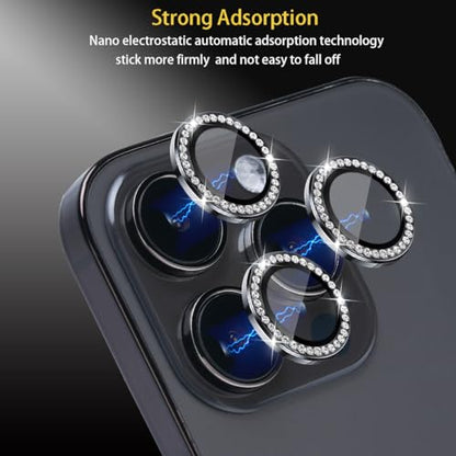 Camera Lens Protector for iPhone 14 Pro/14 Pro Max, Diamond Black - color: Diamond Black