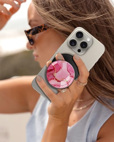 Magnetic Phone Grip, Cute Finger Grip Phone Stand, Marble - color: Marble