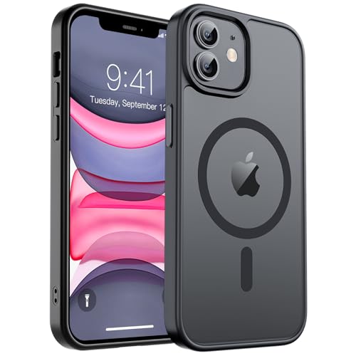 zapica Magnetic for iPhone 11 Phone Case, Black | Compatible with MagSafe, Military Grade Drop Protection, Translucent Matte Anti-Scratch Phone Cover - color: Black, size: Iphone 11 6.1''