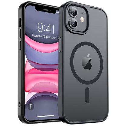 zapica Magnetic for iPhone 11 Phone Case, Black | Compatible with MagSafe, Military Grade Drop Protection, Translucent Matte Anti-Scratch Phone Cover - color: Black, size: Iphone 11 6.1''