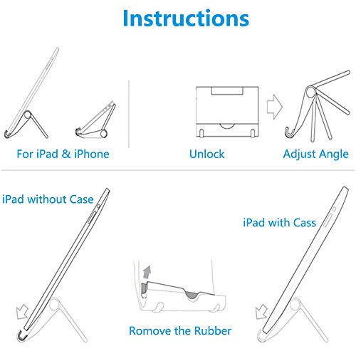 VOVIGGOL 4 Pack Cell Phone Stand for Desk, Foldable Cell Phone Holder Mobile Stand Phone Dock, Adjustable Tablet Stand Holder Compatible with iPhone 16 15 14 13 12 11 Pro iPad Samsung(4 Color) - color: 4 Different Color