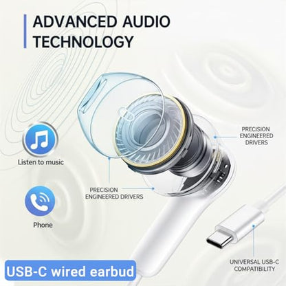 2Pack USB C Headphones Wired USBC Earbuds for iPhone 17 16 15 Pro Max