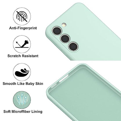 Vanjua Case for Samsung Galaxy S23 (Only), Stylish Liquid Silicone Slim Full-Body Protective Cover Compatible with Samsung Galaxy S23 5G 6.1 Inch Phone Case (Light Cyan) - color: Light Cyan