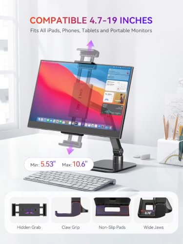 UPERFECT Portable Monitor & Tablet Stand, Heavy-Duty Carbon Steel Mount - size: 19 inch