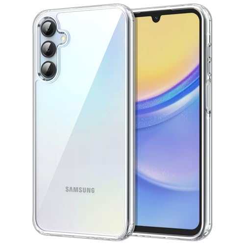 JETech Case for Samsung Galaxy A15, Anti-Yellowing, Clear | Shockproof Protection, Scratch Resistant Hard PC Back, Durable Transparent TPU Bumper - color: Clear, size: Galaxy A15