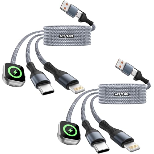 Cruise Essentials 2026,3 in 2 Multi Charging Cable for iPhone Watch Charger - color: Ocean Gray&White, size: AC to C+L+iWatch