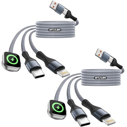 Cruise Essentials 2026,3 in 2 Multi Charging Cable for iPhone Watch Charger - color: Ocean Gray&White, size: AC to C+L+iWatch