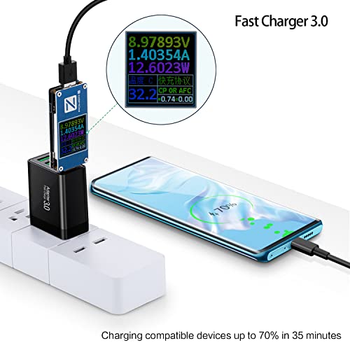 Fast Charging 3.0 Wall Charger, 4-Port USB Charger Block, Multi USB Plug - color: Black (4-Port)