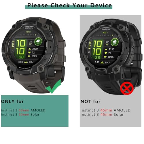 [1+4 Pack] Case with Tempered Glass Screen Protector Compatible with Garmin Instinct 3 50MM AMOLED/SOLAR, Bumper Full Coverage Protective Soft Cases Face Cover for Instinct 3 50MM - size: 50MM