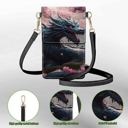 Small Crossbody Bags with Adjustable Shoulder Strap - color: Dragon Cherry Tree