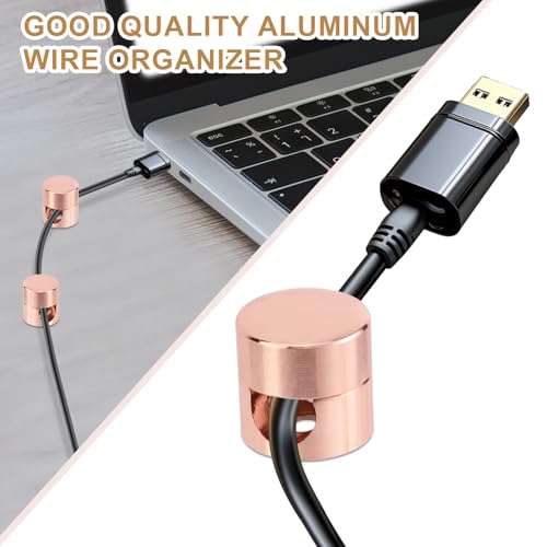 3pcs Cable Anchors for Desk, Phone Charger Cord Holders (Rose Gold)