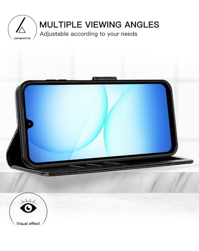 Feitenn for Samsung Galaxy A17 5G (6.7") Case Wallet 2026 with 4 Card Holders Kickstand, PU Flip Leather Magnetic Closure Folio Shockproof Protective Cover, Black - color: Black, size: Samsung Galaxy A17 5G
