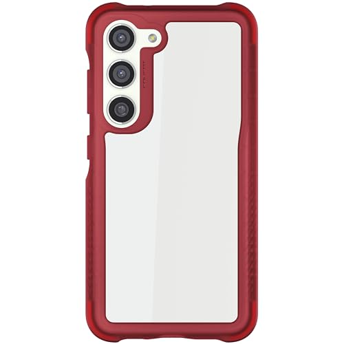 Ghostek Covert Galaxy S23 Clear Phone Case with Military Grade Shockproof Protection, Non-Slip Grip, Protective Silicone Cover Designed for 2023 Samsung Galaxy S23 (6.1") (Red) - color: Red [Limited], size: Galaxy S23