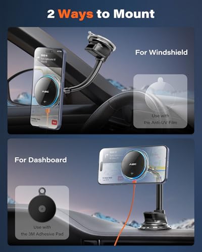 A2C Qi2 15W Fast Charging Magnetic Wireless Car Charger Dual Cooling System