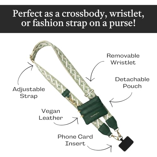 Save the Girls Clip & Go Phone Strap with RFID Wallet Pouch, Fern Green - color: Green