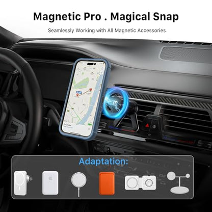 M MYBAT PRO Maverick Series Case for iPhone 15 Pro with Belt Clip Holster,[Compatible with Magsafe] w/Screen Protector,Anti-Drop,Shockproof,with 360°Rotating Kickstand,Heavy Duty Protection - color: Blue