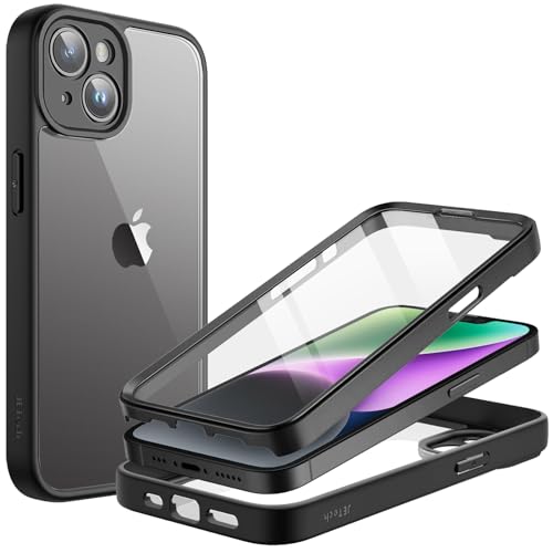 JETech Case for iPhone 14, 360° Protection, Black - color: Black