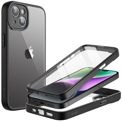 JETech Case for iPhone 14, 360° Protection, Black - color: Black