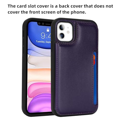 iCoverCase Compatible with iPhone 11 Case with Card Holder, Wallet Phone Case for Women Men RFID Blocking PU Leather Protective Case 6.1 Inch (Dark Purple) - color: Dark Purple