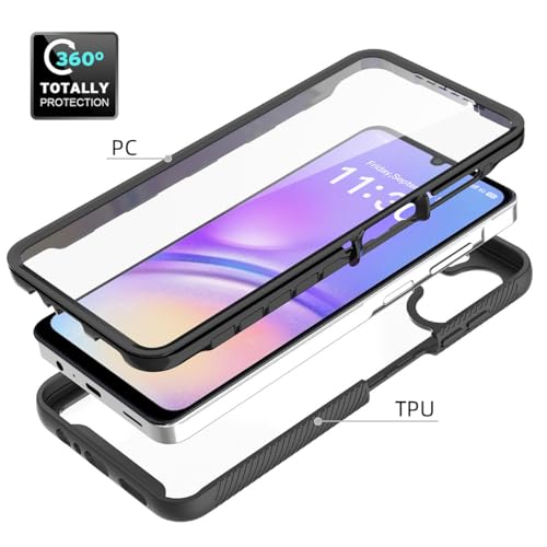 for Samsung Galaxy A07 / A06 Case with Screen Protector, Black