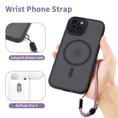 CACOE Phone Lanyard, Purple Blue, 2 Pcs - color: Purple Blue, size: 30"（Neck Strap×1）+8"（Wrist Strap×1）