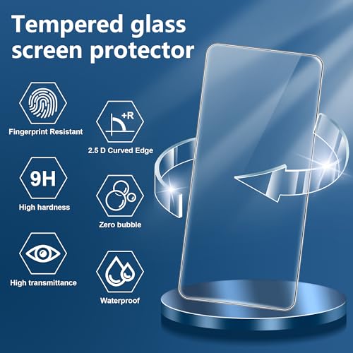 for Xiaomi POCO F8 Pro Screen Protector with Camera Lens Protector, 9H Hardness Anti-Scratch Tempered Glass flim, Case Friendly, Anti-Fingerprint,Anti-Scratch (2+2 PACK) - color: POCO F8 Pro