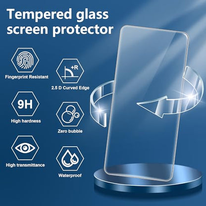 for Xiaomi POCO F8 Pro Screen Protector with Camera Lens Protector, 9H Hardness Anti-Scratch Tempered Glass flim, Case Friendly, Anti-Fingerprint,Anti-Scratch (2+2 PACK) - color: POCO F8 Pro