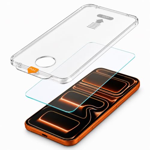 1stcase Tempered Glass [EasySetup Master] Screen Protector [2-pack Set] for iPhone 16 Pro/17/17 Pro [Case Friendly] - Clear