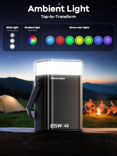 65W Power Bank 40000mAh Laptop Portable Charger Battery Pack - Black - color: Midnight Black