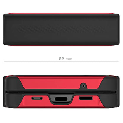 Ghostek Atomic Slim Galaxy Z Flip 4 Case - Clear Back with Red Aluminum Metal Bumper, Shockproof & Dual-Layer Protective Phone case, Phone Cover Designed for 2022 Samsung Z Flip 4 5G (6.7") (Red) - color: Red, size: Galaxy Z Flip 4