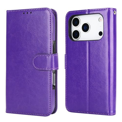 Bocasal Detachable Wallet Case Card Holder for iPhone 17 Pro, Purple | RFID Blocking Kickstand Card Slots Holder PU Leather Magnetic Shockproof Wrist Strap Removable Flip Protective Cover 6.3 inch - color: Purple