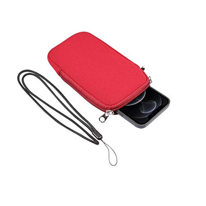 Neoprene Cell Phone Sleeve Zipper Phone Pouch Case for Samsung Galaxy S26 Ultra S25 Ultra S24 Ultra S23 Ultra A17 A16 A26 A36 A56 A15 A25 A35 A55 A14 A13 A07 A06 A05 A04 A03s, iPhone 16 Pro Max (Red) - color: Red
