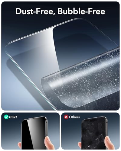ESR 3 Pack for iPhone 16 Pro Screen Protector, Armorite | 7X Impact Absorption, 9H+ Tempered Glass, Easy One-Pull Installation, Full-Coverage Protection, UltraFit Tray, Bubble-Free - size: iPhone 16 Pro 6.3 inch