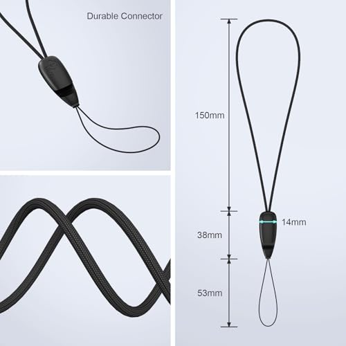 E-Tree 2 Pack Multi-Purpose Wrist Lanyard Hand Strap for Cell Phone Case Camera Airpods Keys Keychain Keys USB Flash Drive - color: Black & Black