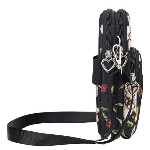 JANKS Small Crossbody Bags for Women Mini Cell Phone Purses Handbag Shoulder Bag - color: 013 Hanlan Flower