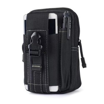 Belt Pouch, Tactical Molle Phone Pouch EDC Utility Pouches Waist Bag Packs, Small Cell Phone Holster Gear Tool Gadget Pocket for Men Running - color: White Line Black