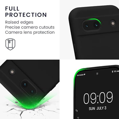 kwmobile Case Compatible with Google Pixel 8a Case - Protective Slim TPU Phone Cover - Soft Matte Finish - Black Matte - color: black matte