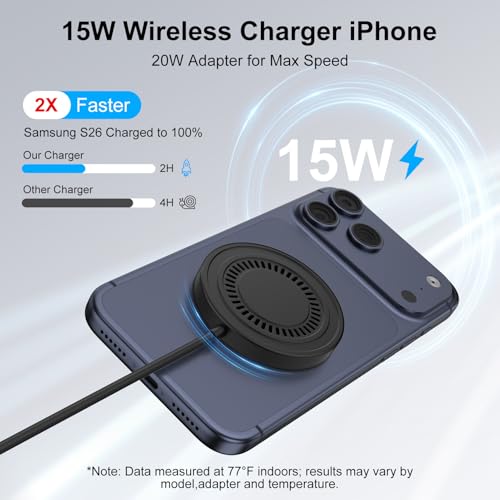 Wireless Charger for Samsung Magnetic Wireless Charger Fast Charging Pad - color: Black-5