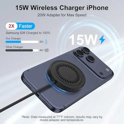 Wireless Charger for Samsung Magnetic Wireless Charger Fast Charging Pad - color: Black-5