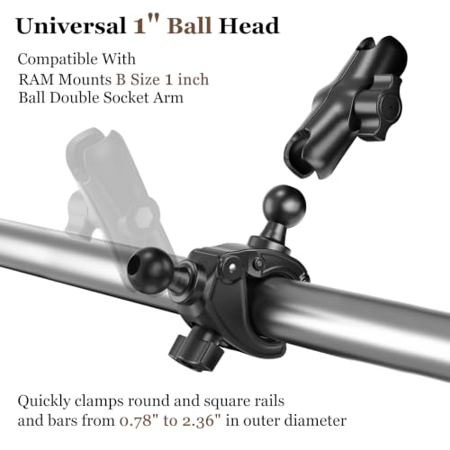 OHLPRO Tablet Mic Stand Holder for iPad, Aluminum Alloy Arm Treadmill Handlebar Clamp Mount, 1" Ball Head for Spin Bike Microphone Peloton Stroller, 5-13" iPad Pro Galaxy Tab and Phone - size: 7" Arm
