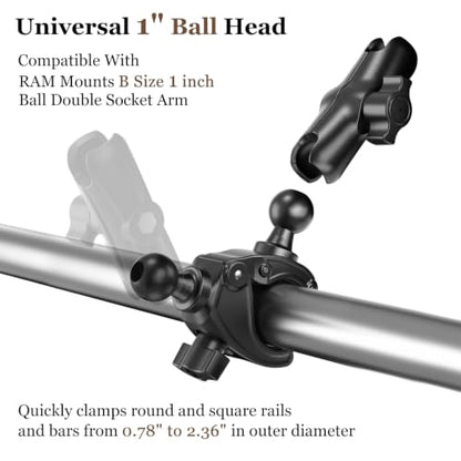 OHLPRO Tablet Mic Stand Holder for iPad, Aluminum Alloy Arm Treadmill Handlebar Clamp Mount, 1" Ball Head for Spin Bike Microphone Peloton Stroller, 5-13" iPad Pro Galaxy Tab and Phone - size: 7" Arm