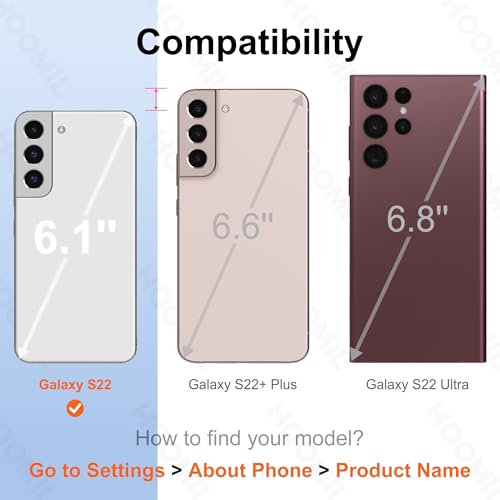 HOOMIL Case for Samsung Galaxy S22 5G 6.1-Inch, Non-Yellowing, Drop Protection, Anti-Scratch Transparent Hard Back Phone Cover - Crystal Clear - color: Clear, size: Samsung Galaxy S22