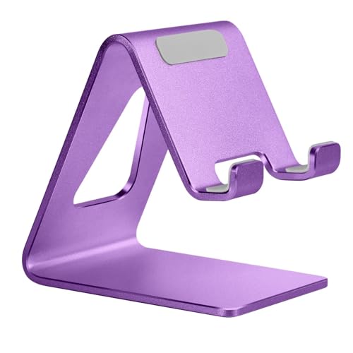 Aoviho Cell Phone Stand for Desk, Aluminum Phone Holder,Purple - color: Purple