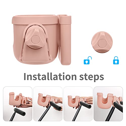 Suranew Cup Holder with Phone for Walker Wheelchair Stroller Pink - color: Pink