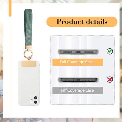 Bememo 3 Pcs Phone Wrist Strap - color: White, Light Green, Sage Green